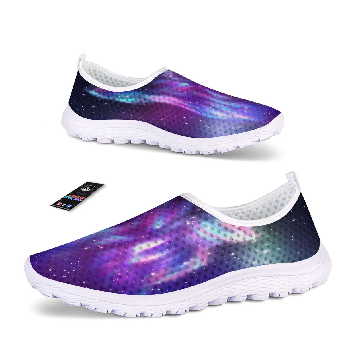 Wolf Spirit Aurora Howling Print Nurse Shoes-grizzshop