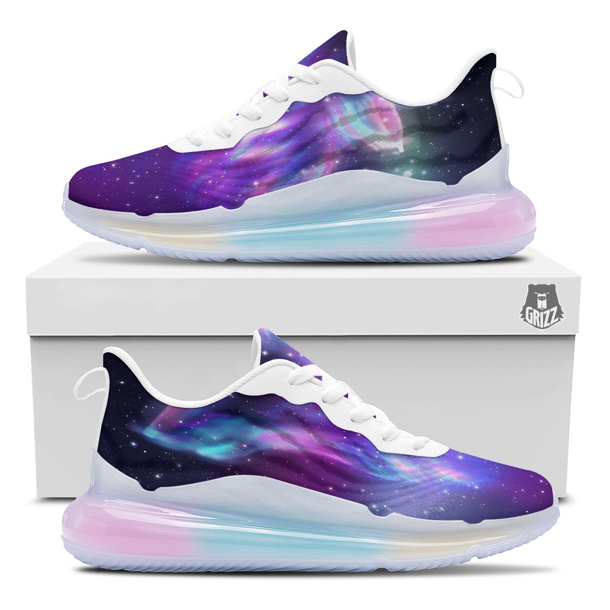 Wolf Spirit Aurora Howling Print Running Sneakers-grizzshop