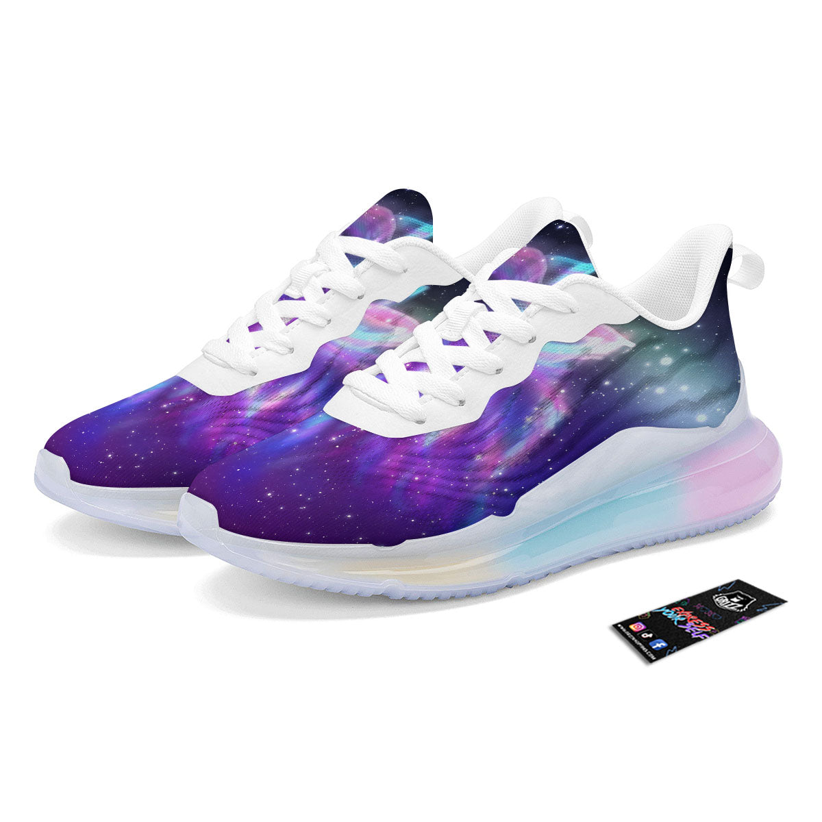 Wolf Spirit Aurora Howling Print Running Sneakers-grizzshop