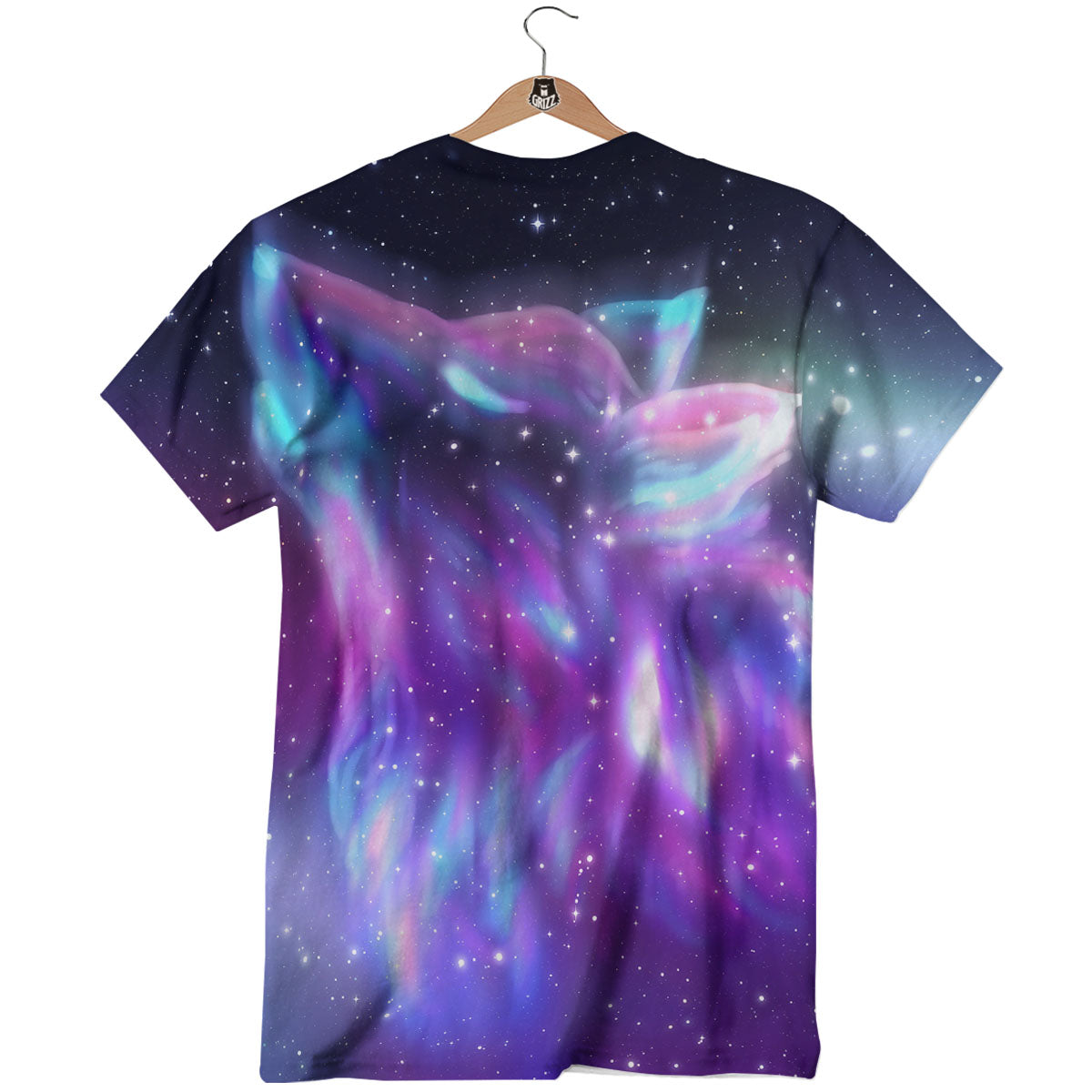 Wolf Spirit Aurora Howling Print T-Shirt-grizzshop