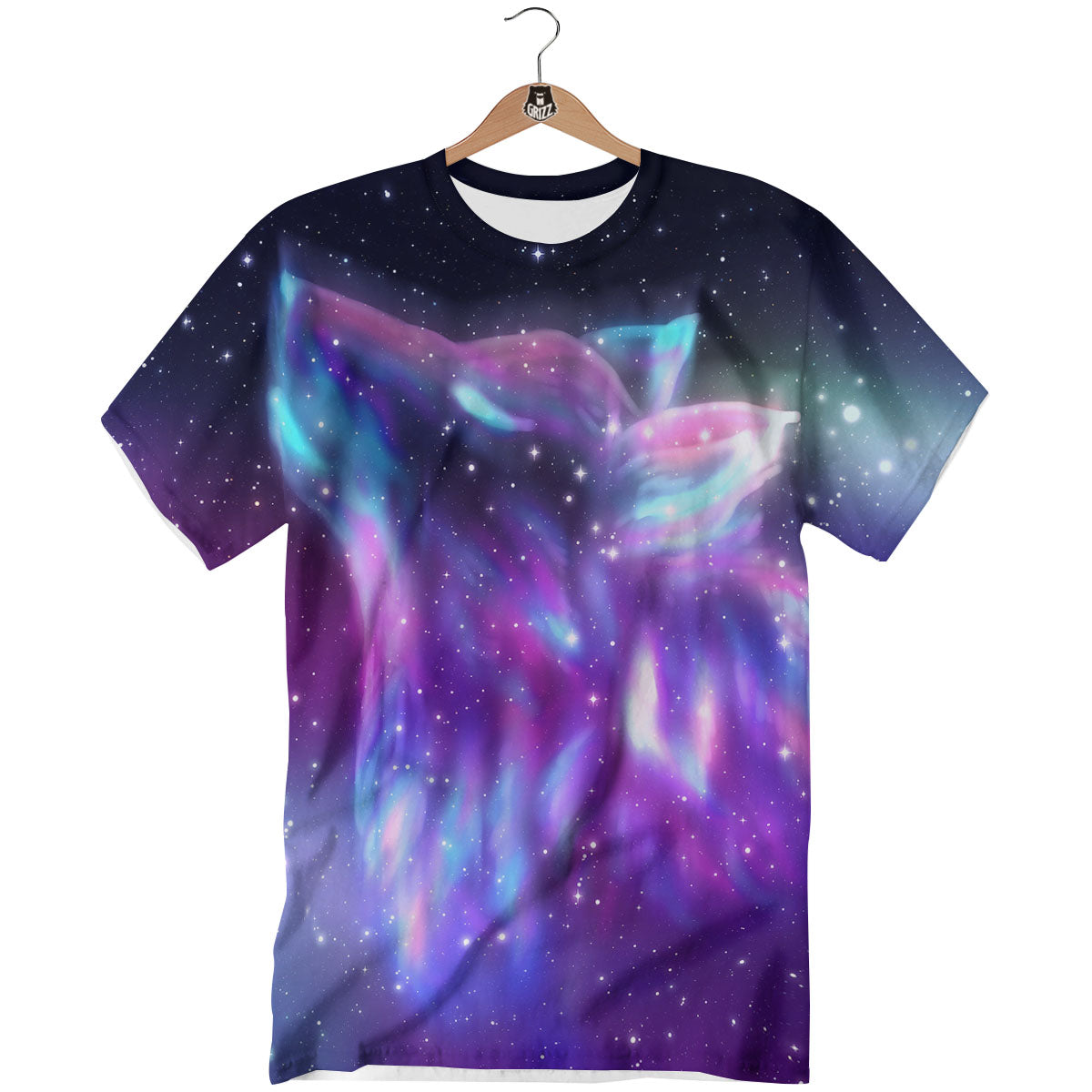 Wolf Spirit Aurora Howling Print T-Shirt-grizzshop