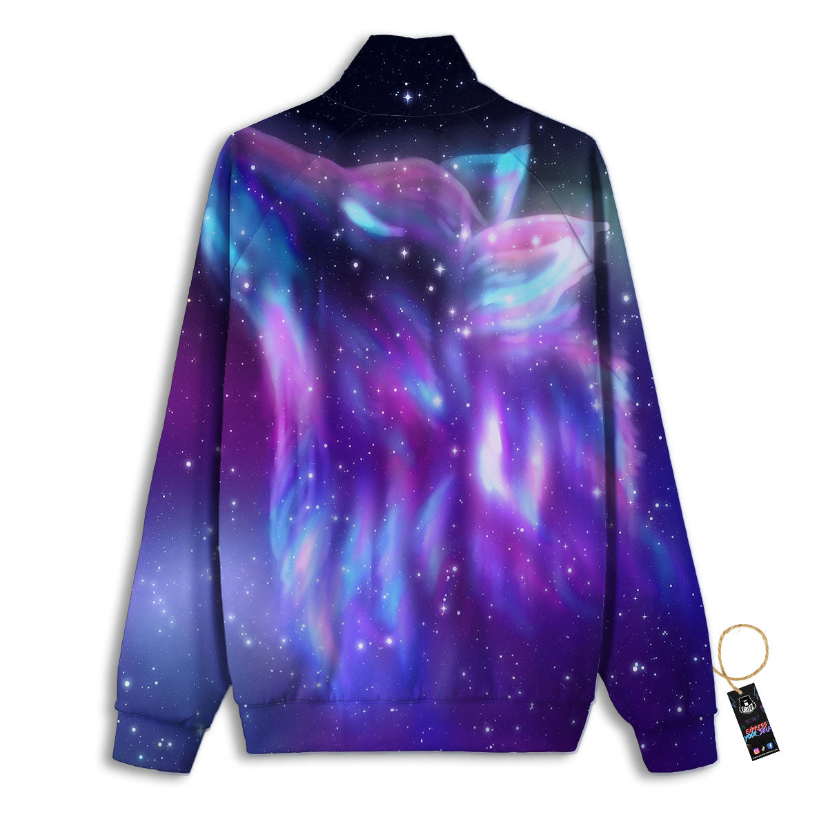 Wolf Spirit Aurora Howling Print Track Jacket-grizzshop
