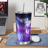 Wolf Spirit Aurora Howling Print Tumbler-grizzshop