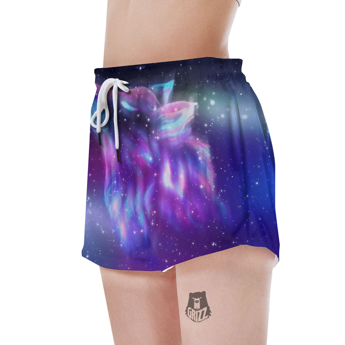 Wolf Spirit Aurora Howling Print Women's Shorts-grizzshop