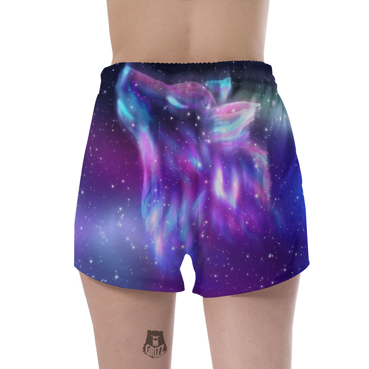 Wolf Spirit Aurora Howling Print Women's Shorts-grizzshop