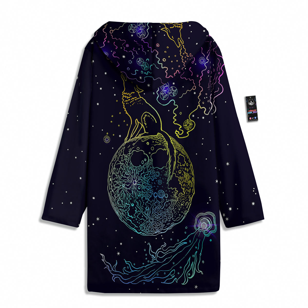 Wolf Spirit Galaxy Howling Print Men's Windbreaker Jacket-grizzshop