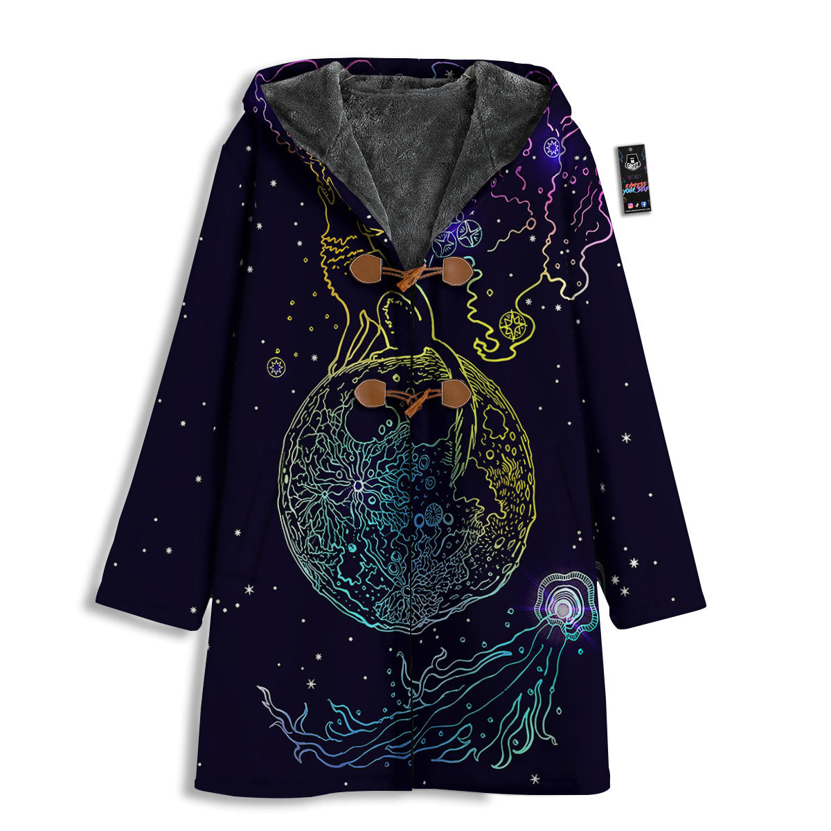 Wolf Spirit Galaxy Howling Print Men's Windbreaker Jacket-grizzshop