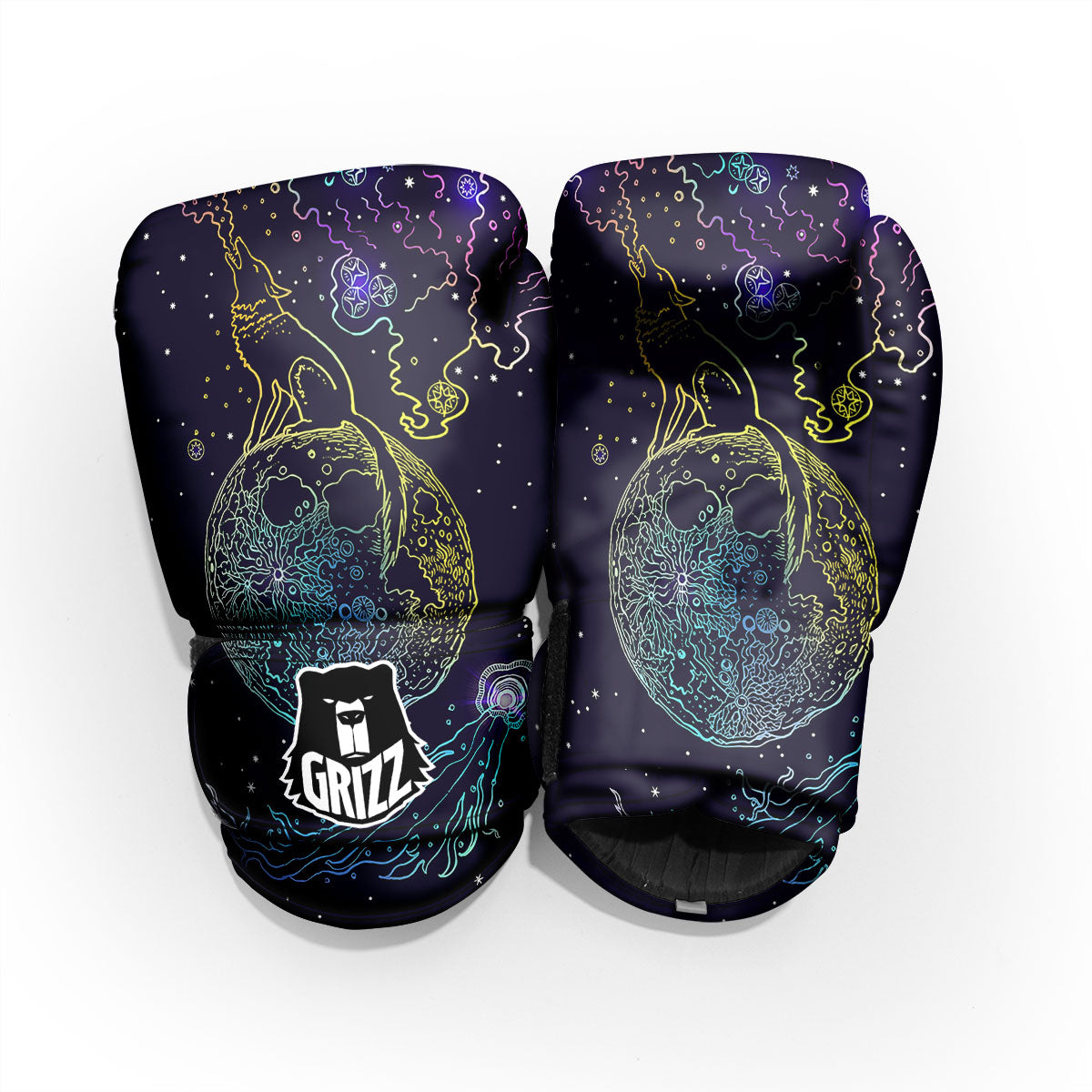 Wolf Spirit Galaxy Howling Print Pro Boxing Glove