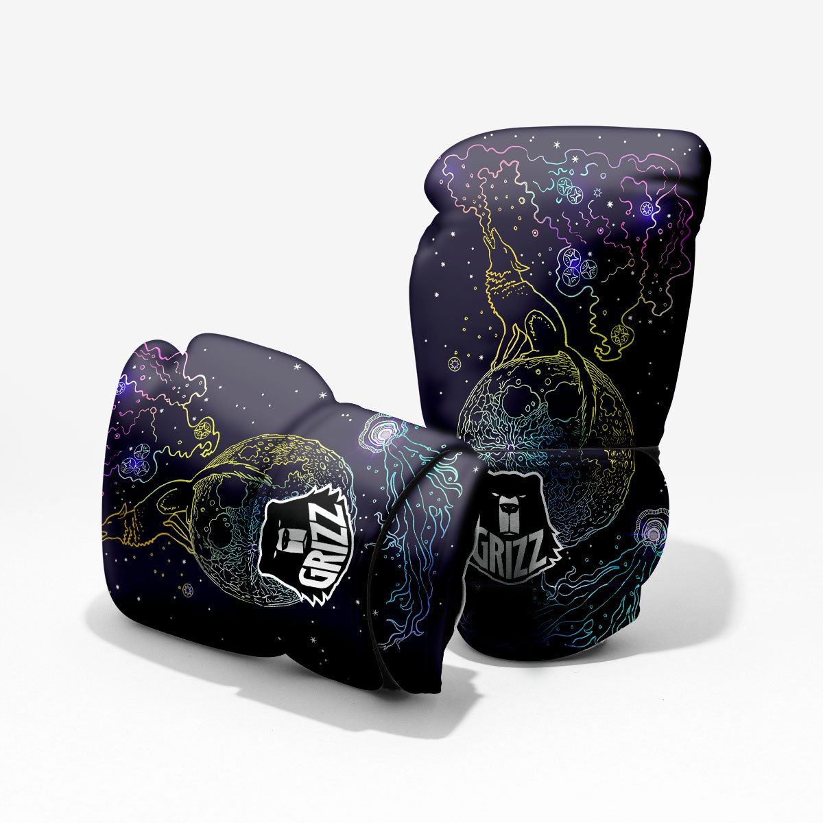 Wolf Spirit Galaxy Howling Print Pro Boxing Glove