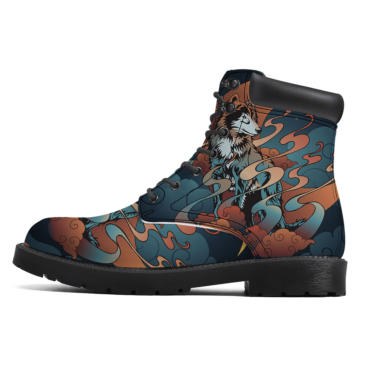 Wolf Spirit Night Forest Print Boots-grizzshop