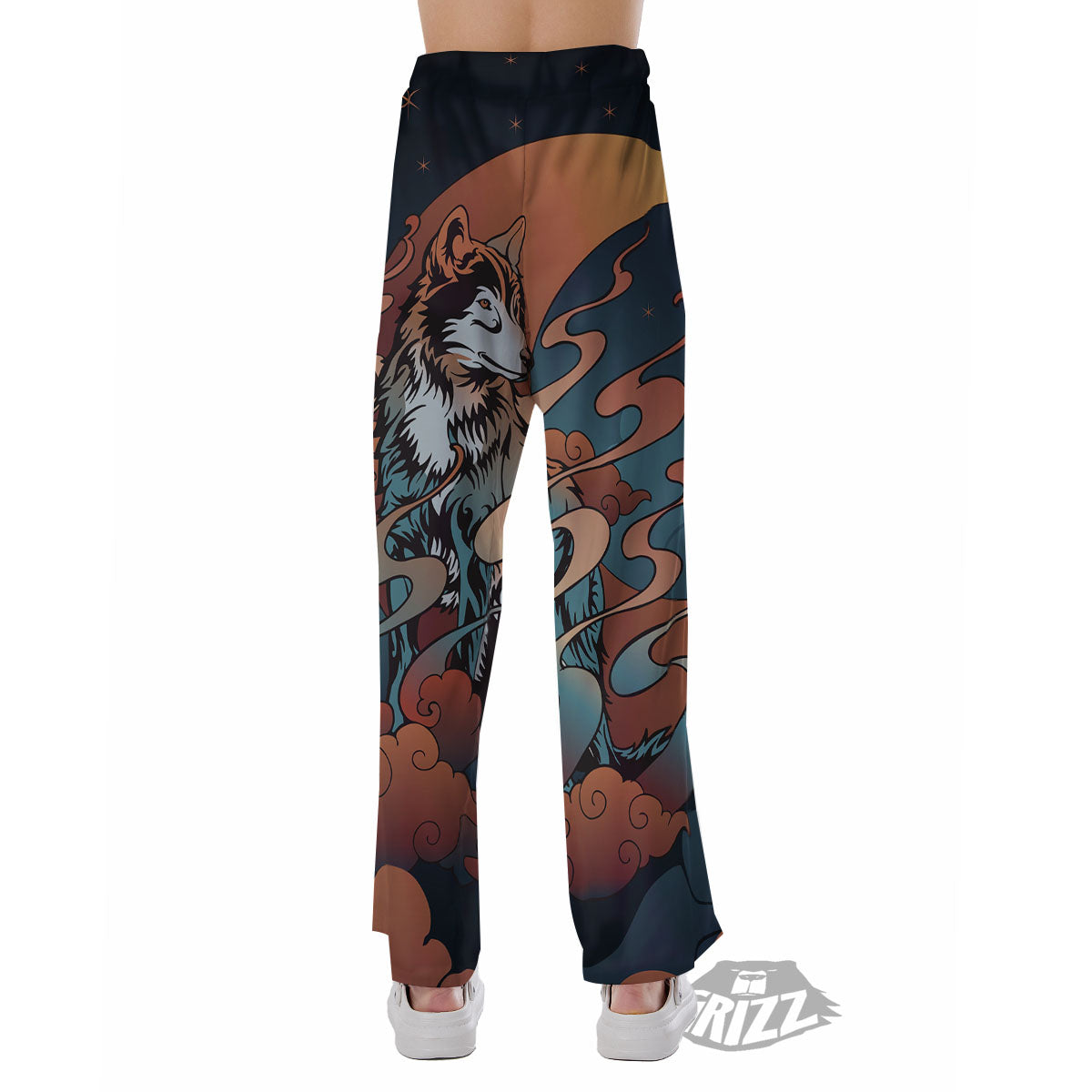 Wolf Spirit Night Forest Print Pajama Pants-grizzshop