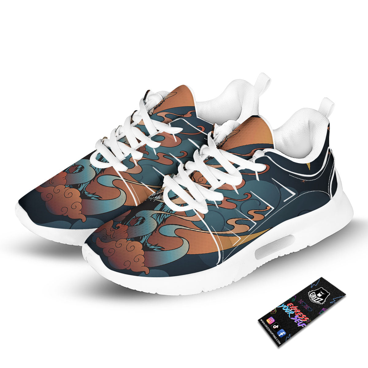 Wolf Spirit Night Forest Print Tennis Shoes-grizzshop