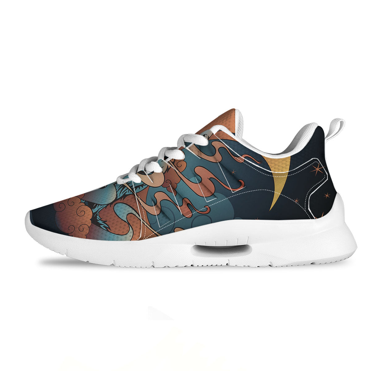 Wolf Spirit Night Forest Print Tennis Shoes-grizzshop
