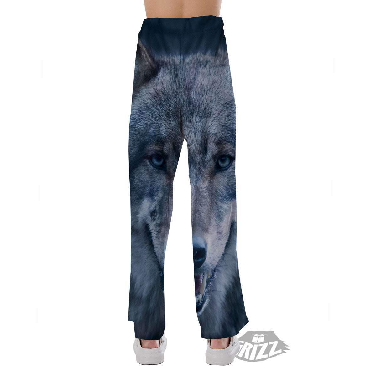 Wolf White And Navy Print Pajama Pants-grizzshop