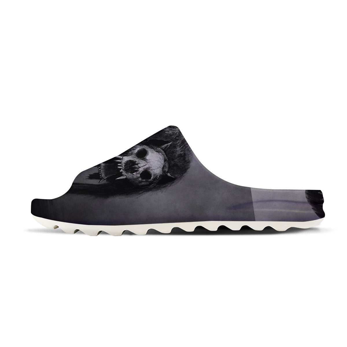Wolf Black Demon Print Sandals-grizzshop