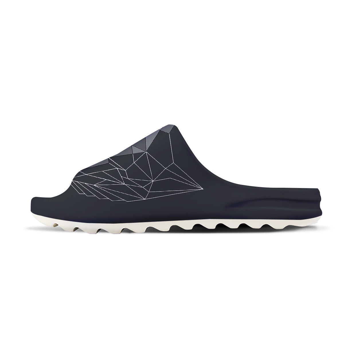 Wolf Geometric Dark Print Sandals-grizzshop