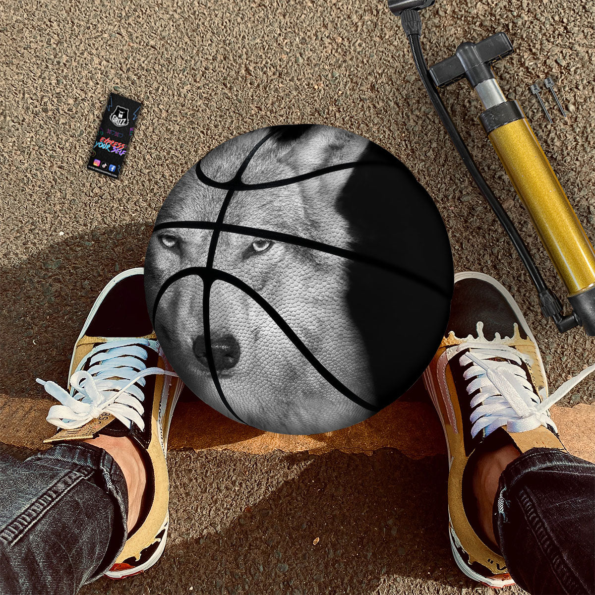 Wolf Monochrome Print Basketball