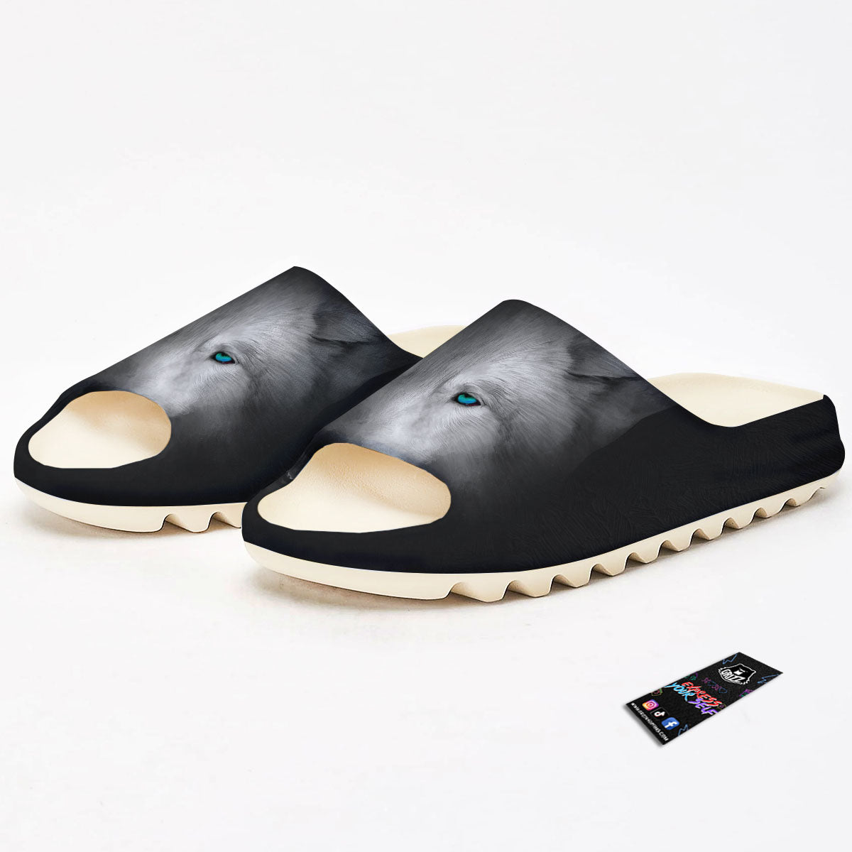 Wolf Painting Watercolor Print Sandals-grizzshop