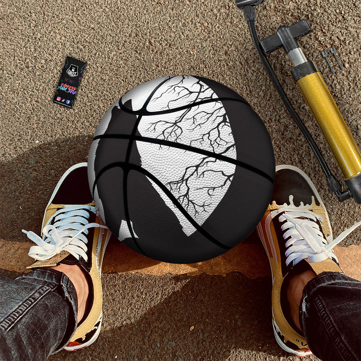 Wolf Spirit And Moon Print Basketball