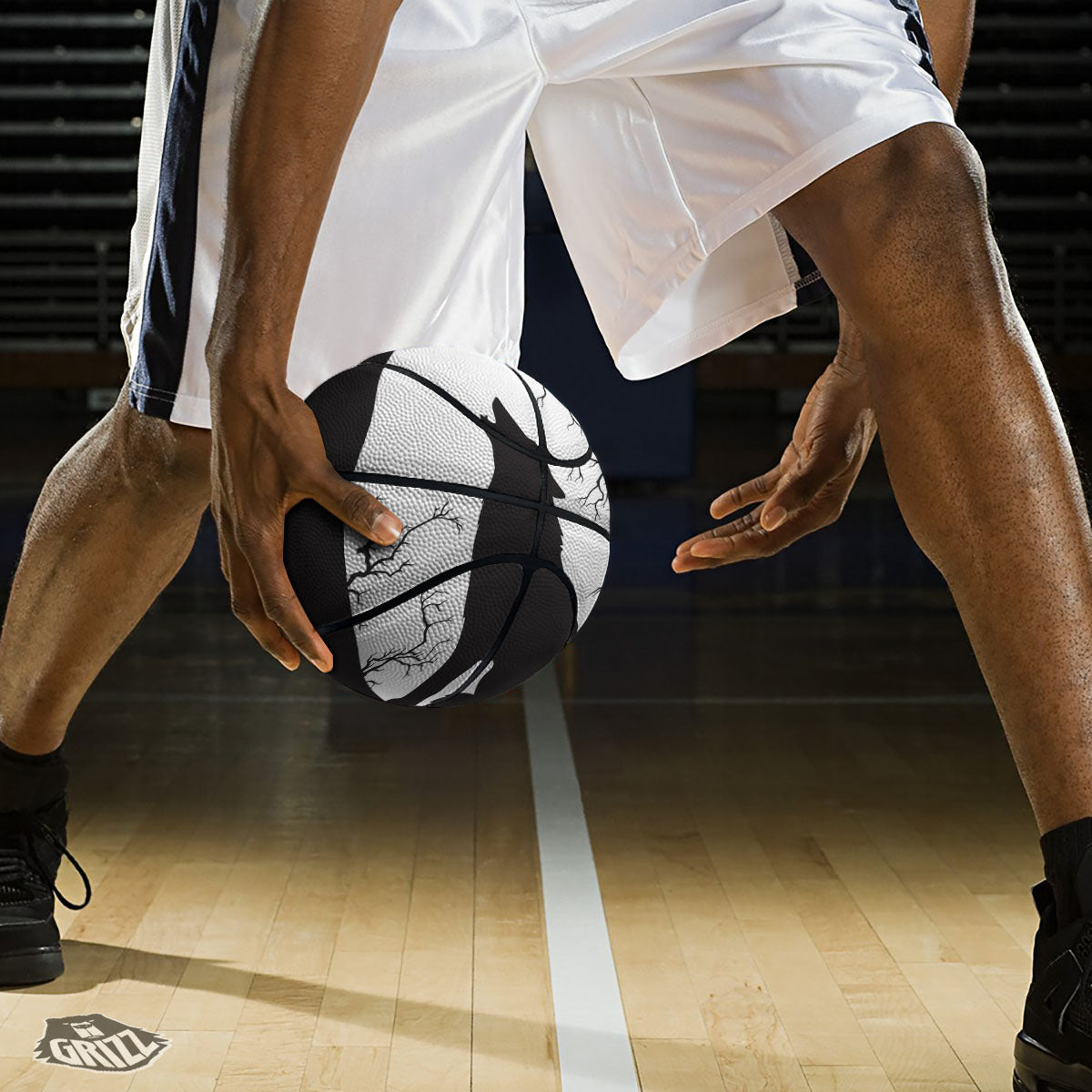 Wolf Spirit And Moon Print Basketball