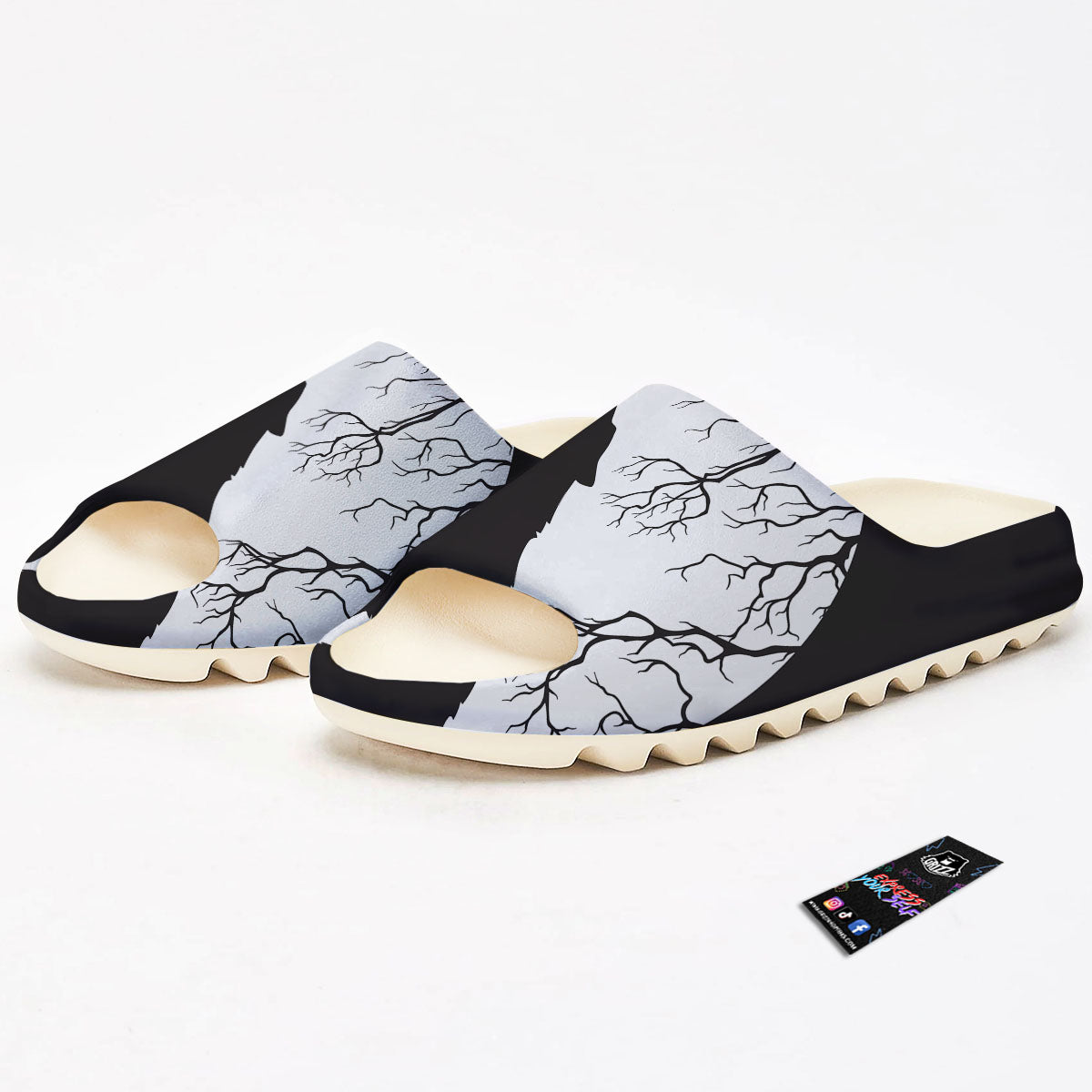 Wolf Spirit And Moon Print Sandals-grizzshop