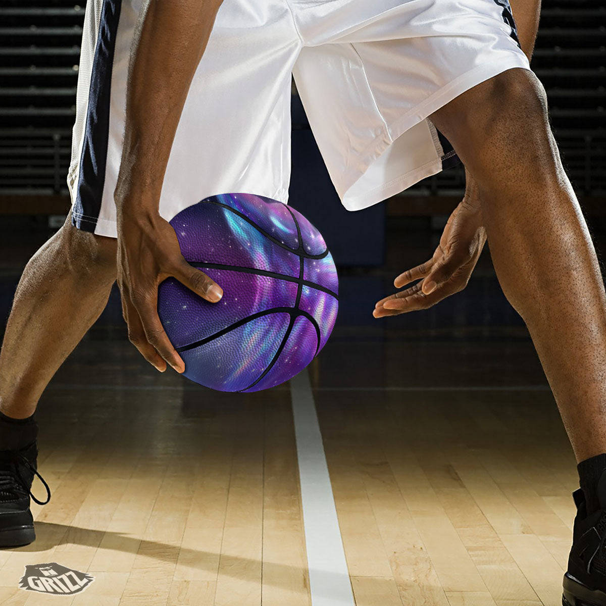 Wolf Spirit Aurora Howling Print Basketball