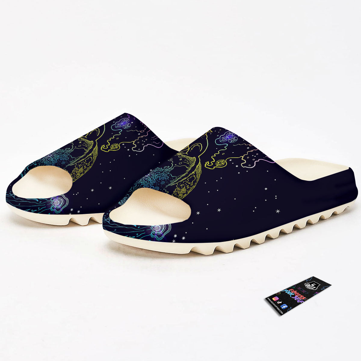 Wolf Spirit Galaxy Howling Print Sandals-grizzshop