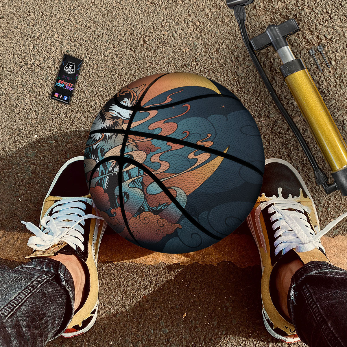 Wolf Spirit Night Forest Print Basketball