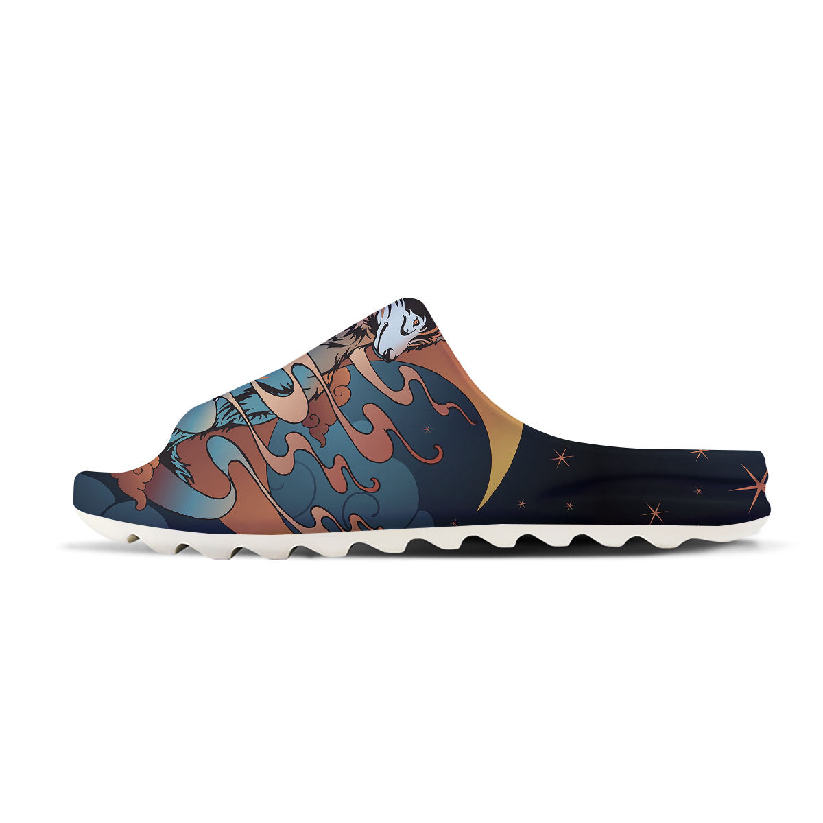 Wolf Spirit Night Forest Print Sandals-grizzshop