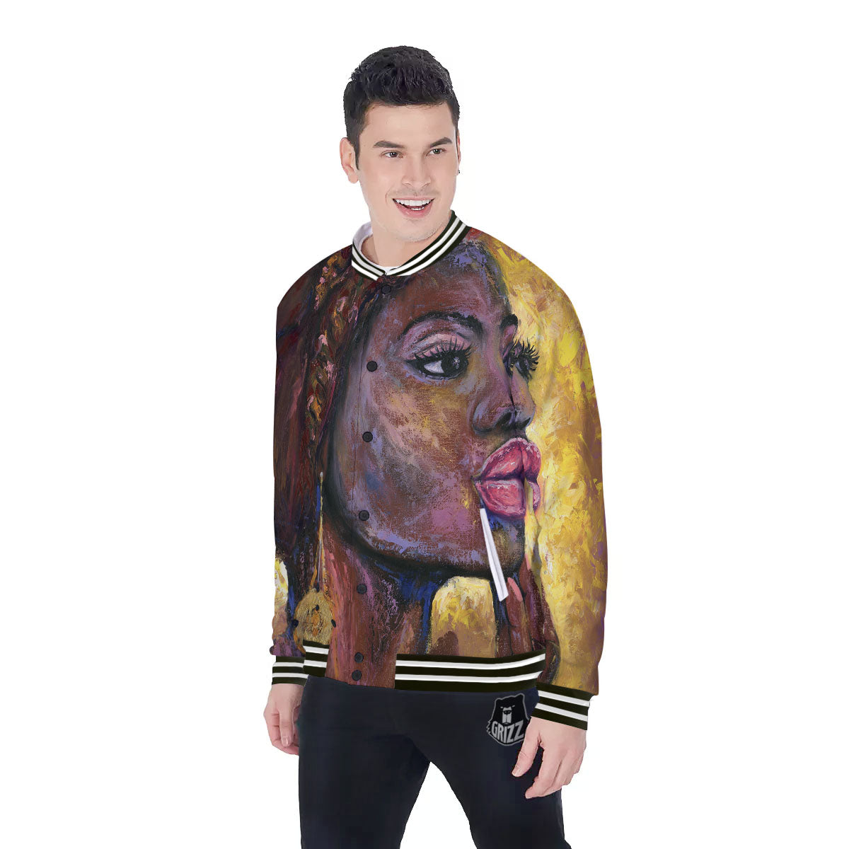 Woman African Print Baseball Jacket-grizzshop