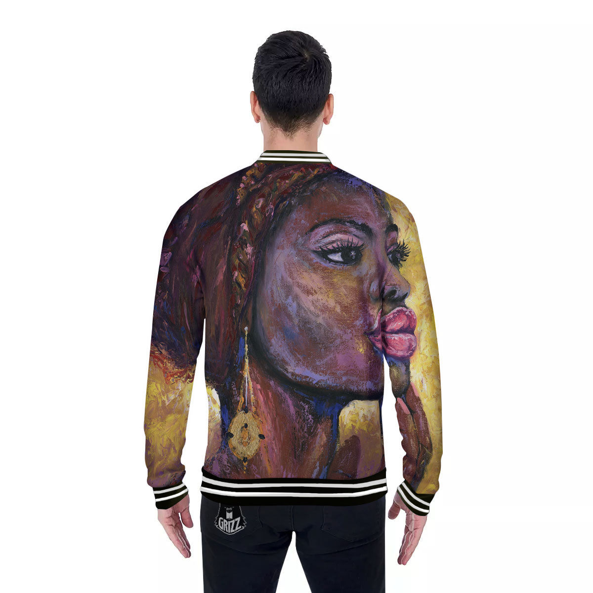 Woman African Print Baseball Jacket-grizzshop