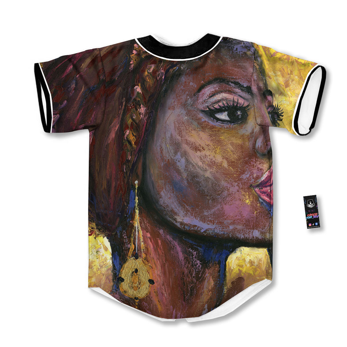 Woman African Print Baseball Jersey-grizzshop