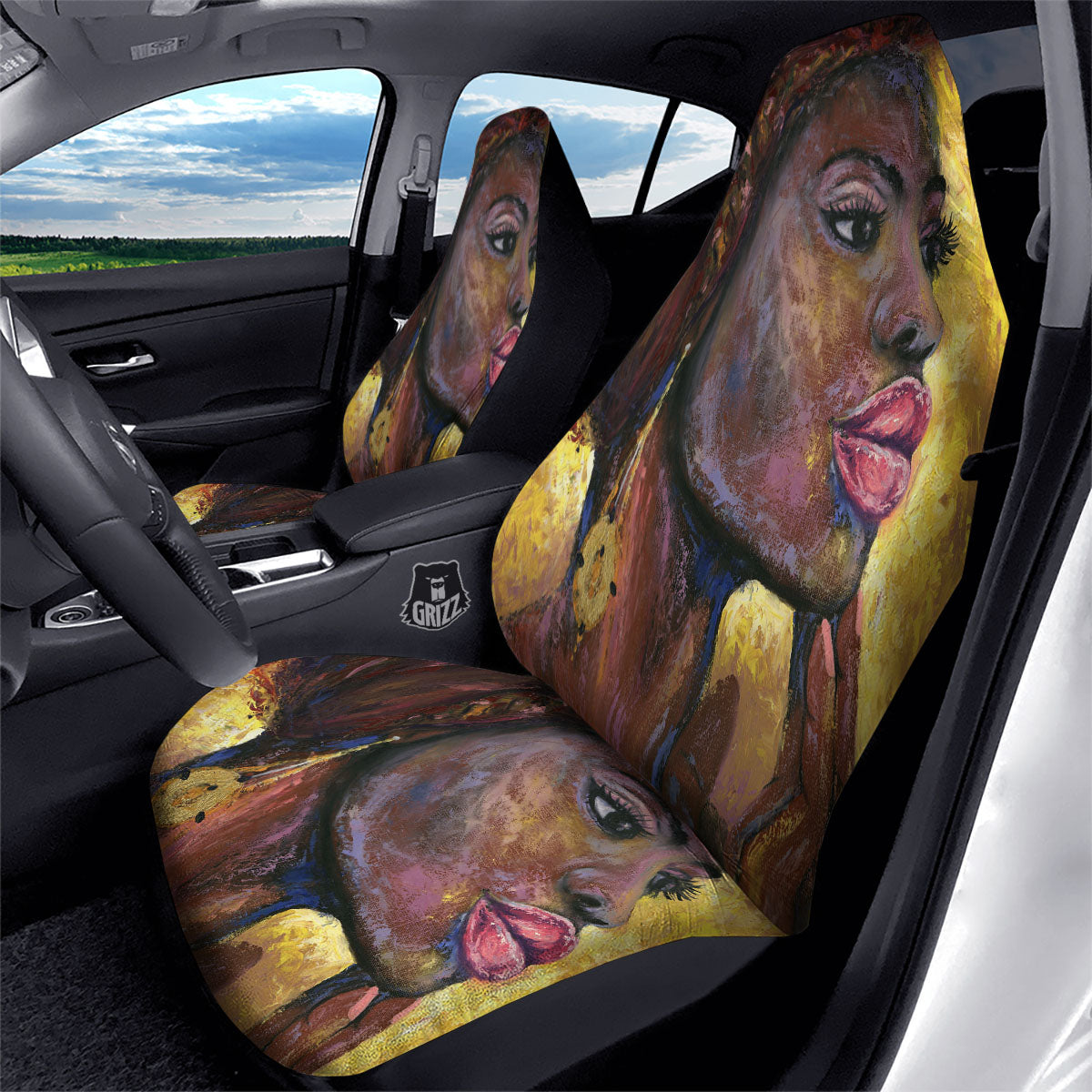 Woman African Print Car Seat Covers-grizzshop