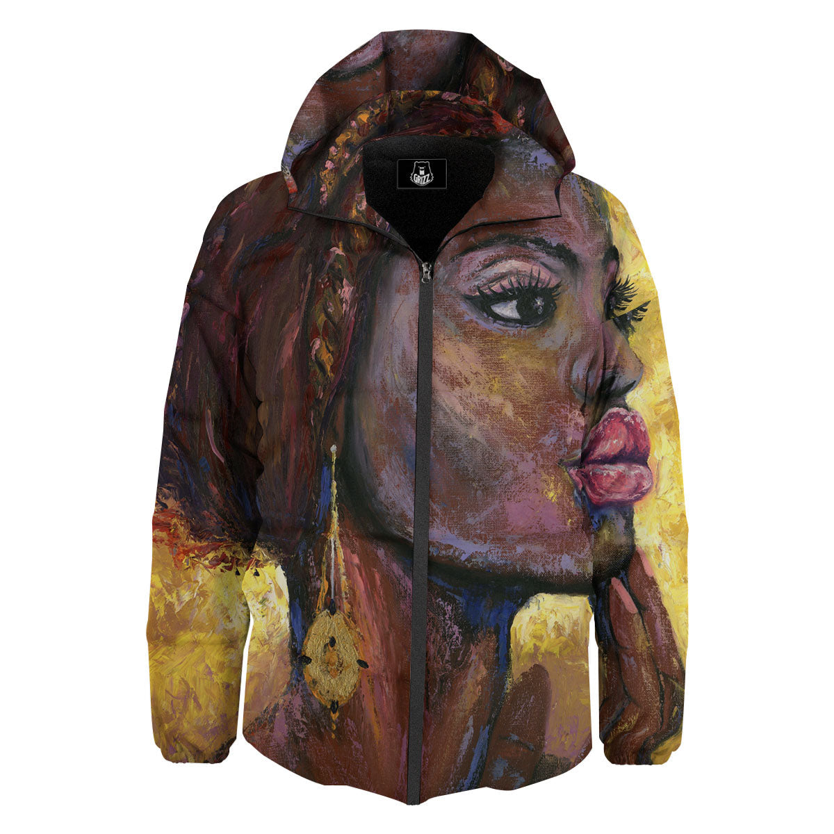 Woman African Print Down Jacket-grizzshop