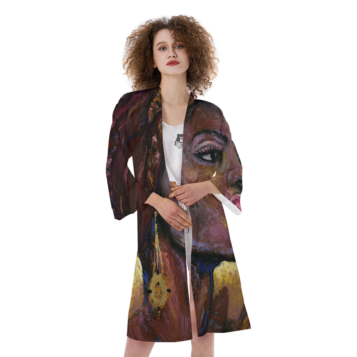 Woman African Print Kimono-grizzshop