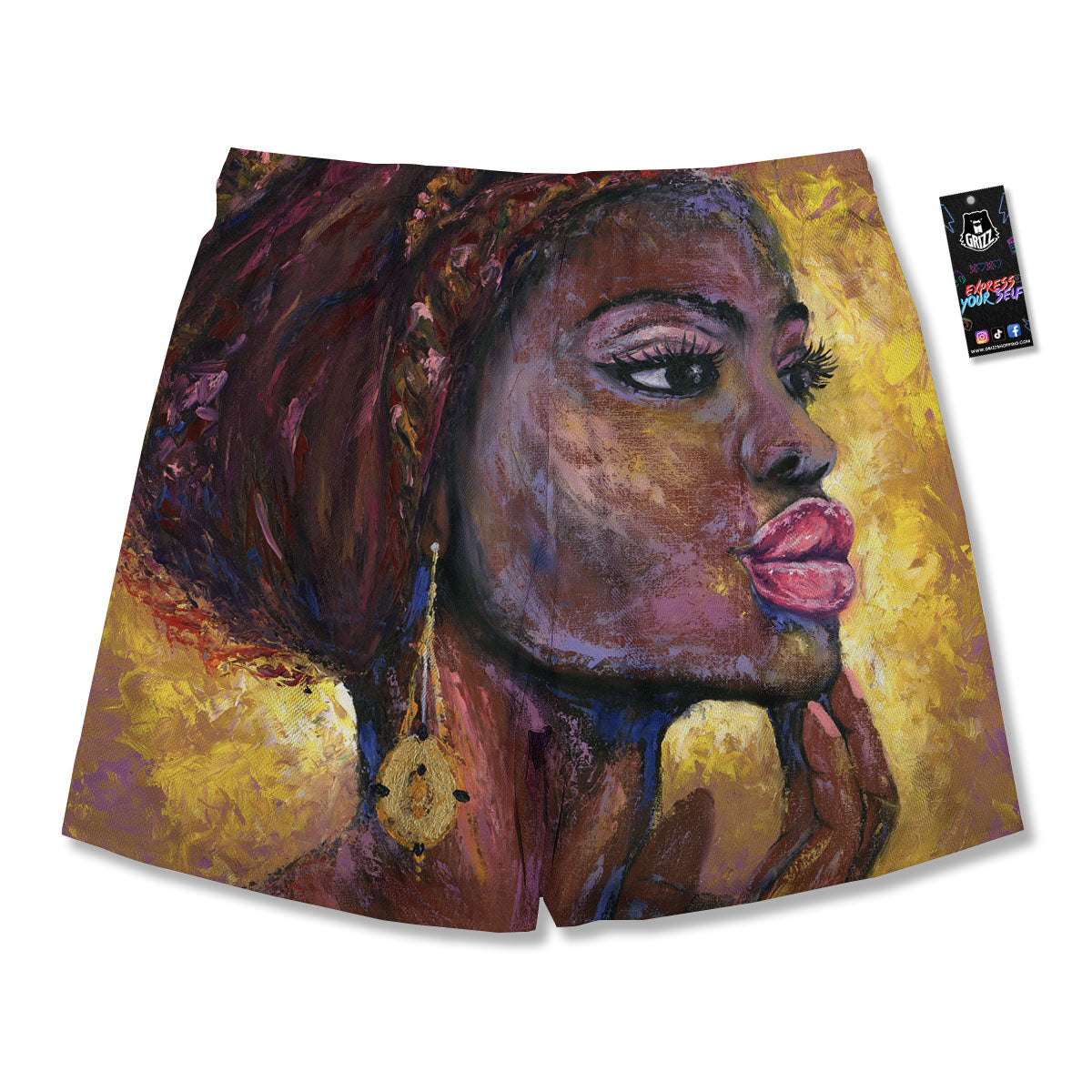 Woman African Print Men's Running Shorts-grizzshop