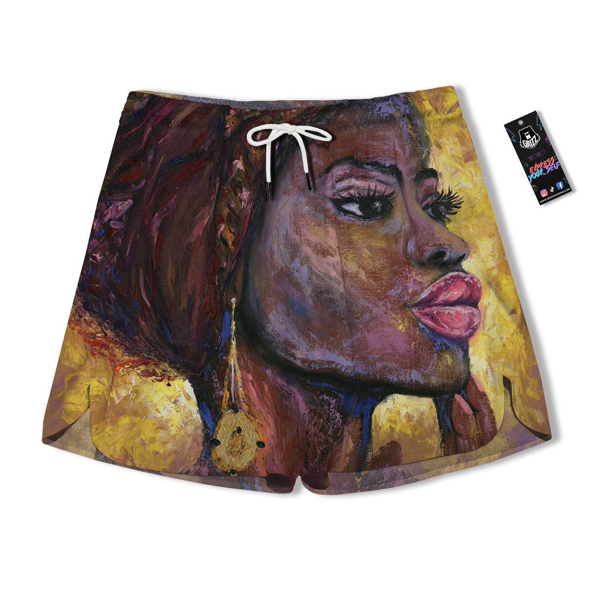 Woman African Print Men's Running Shorts-grizzshop