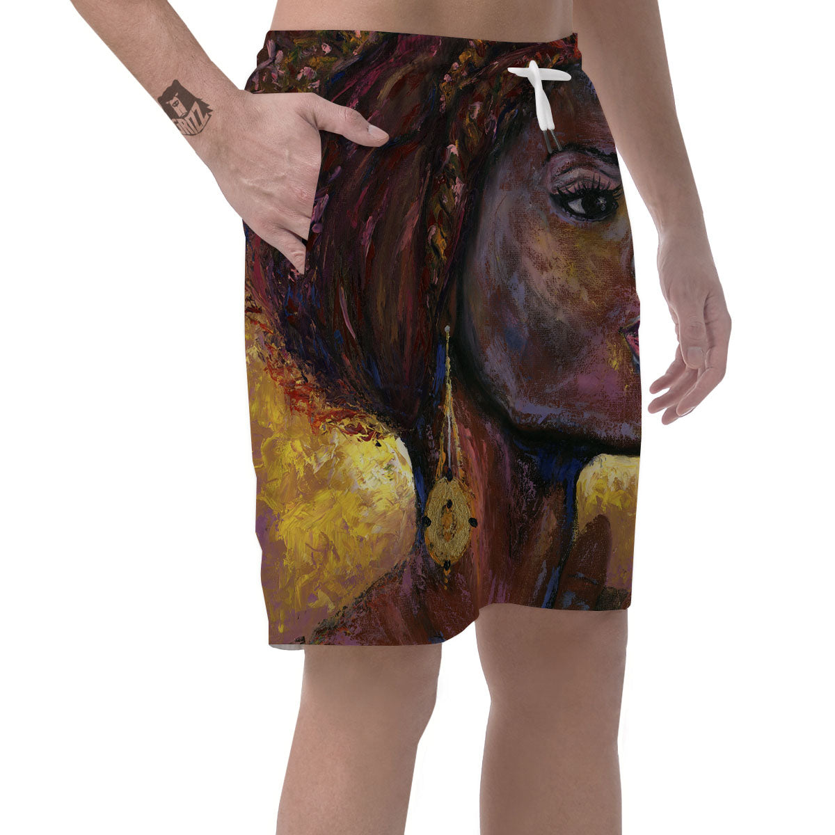 Woman African Print Men's Shorts-grizzshop