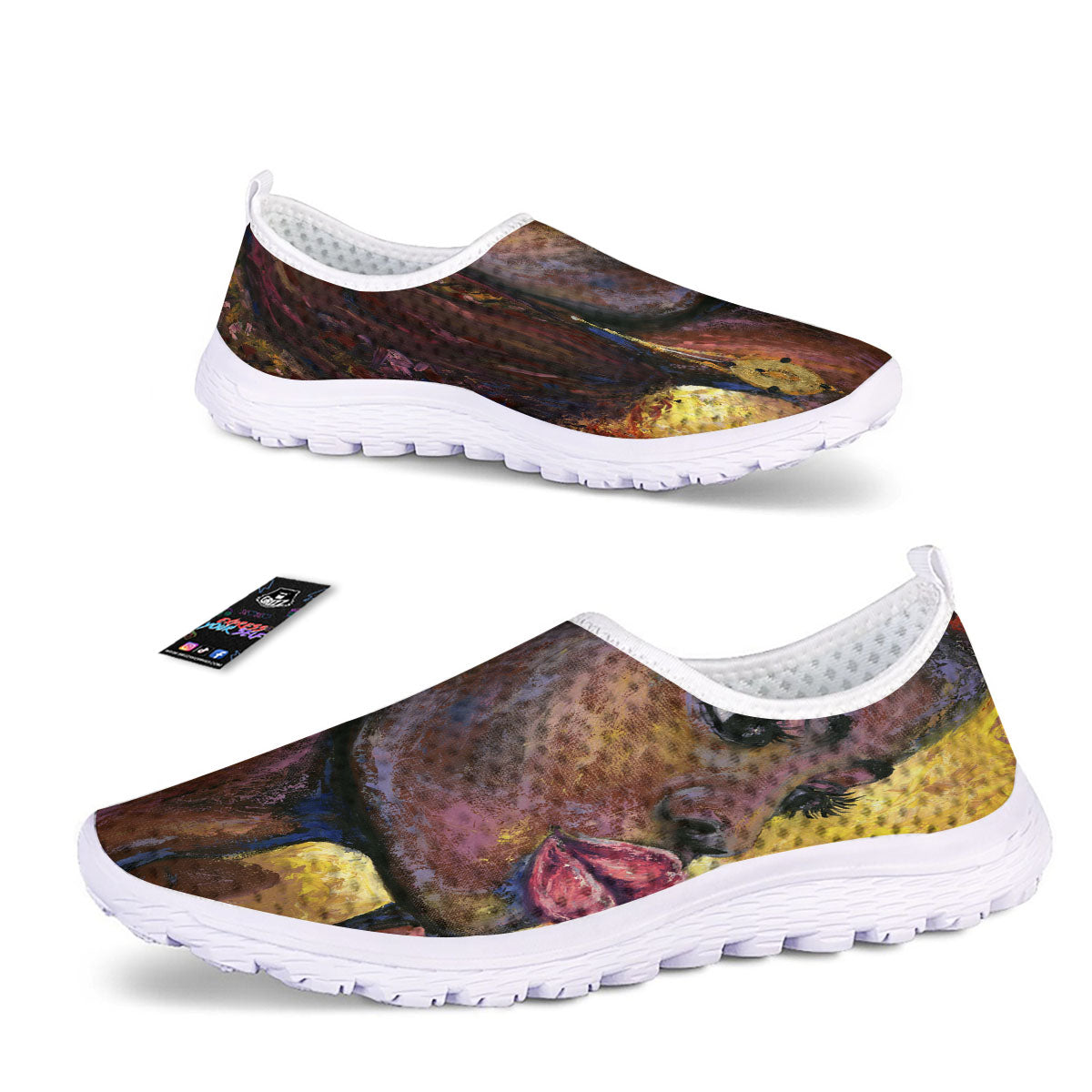 Woman African Print Nurse Shoes-grizzshop