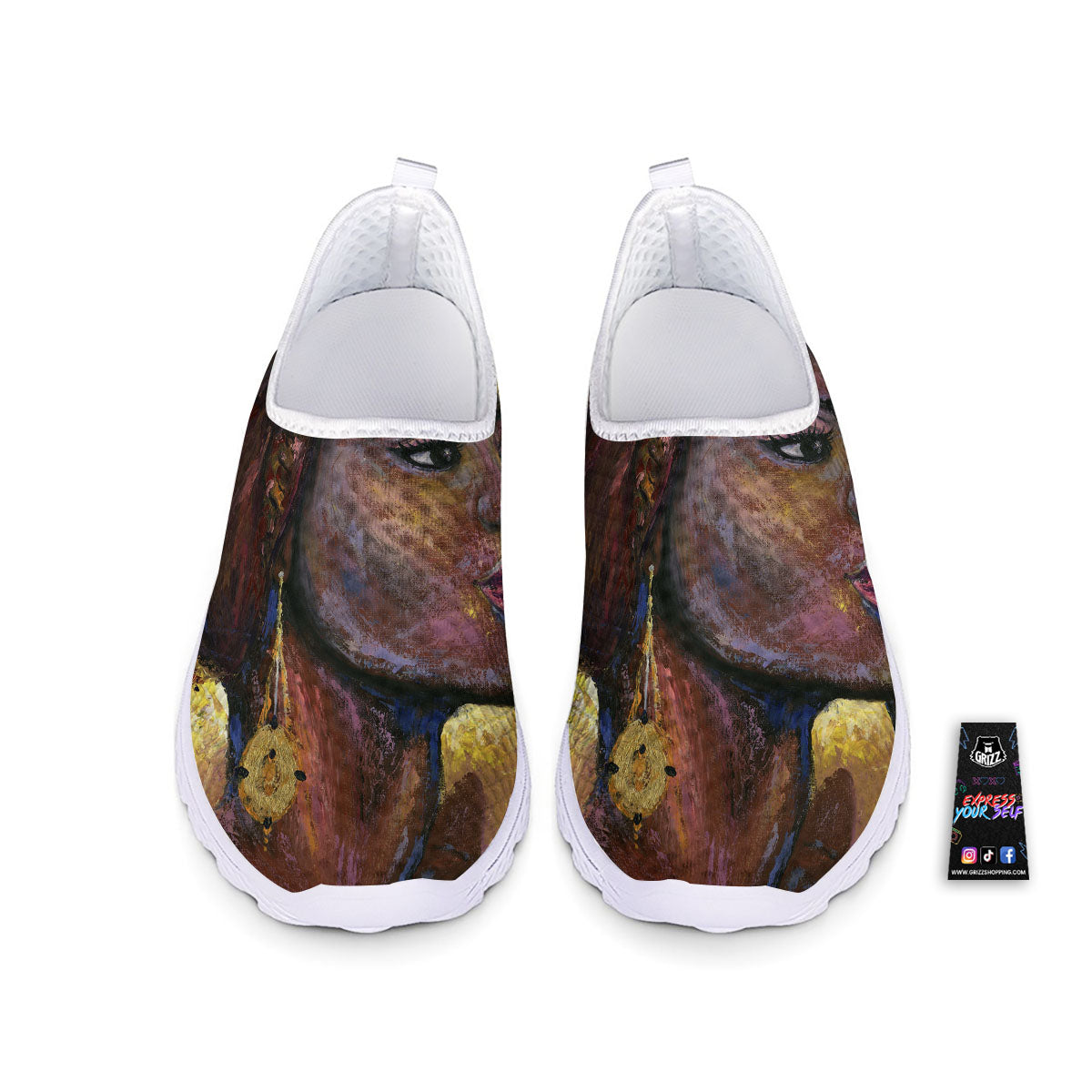 Woman African Print Nurse Shoes-grizzshop
