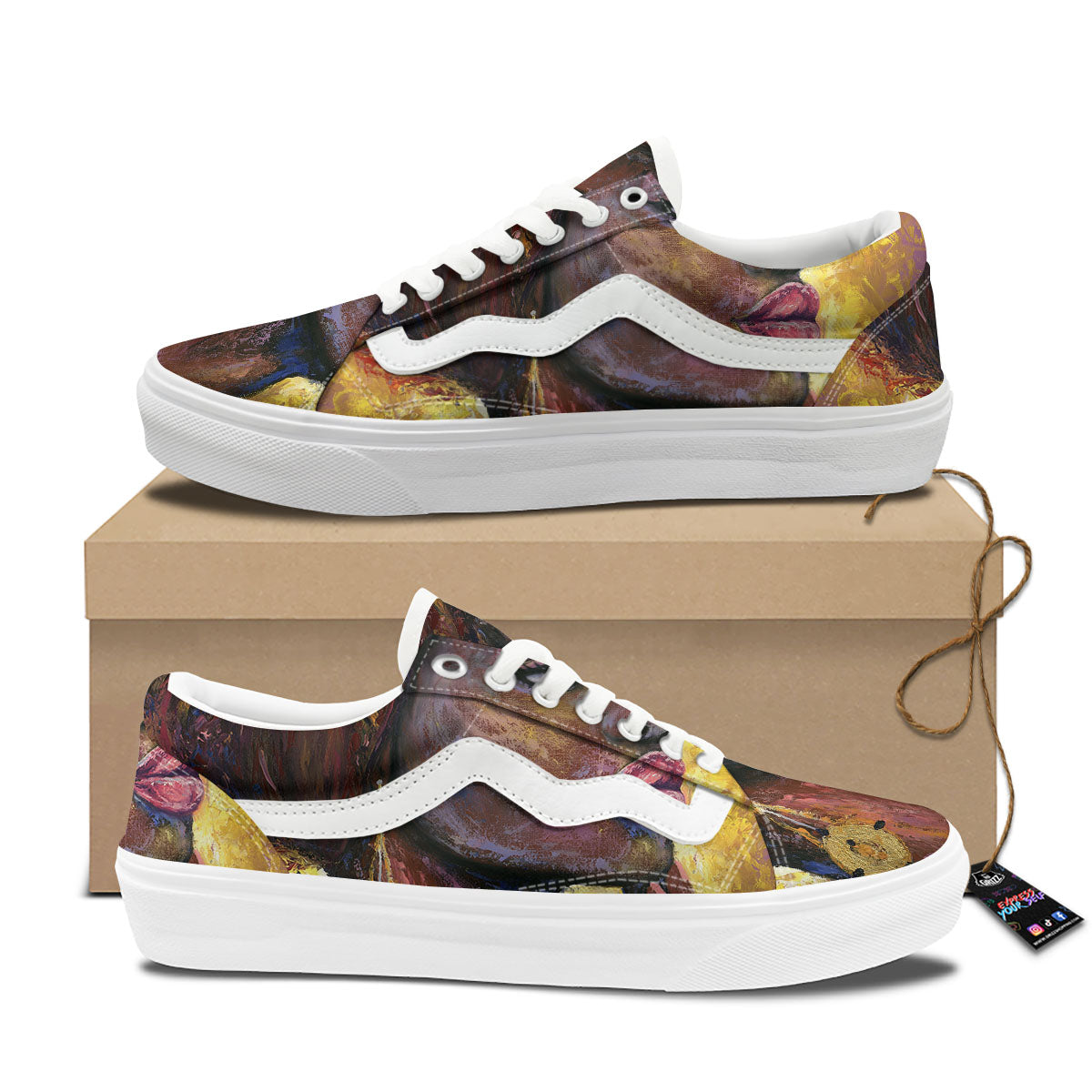 Woman African Print Skate Shoes-grizzshop