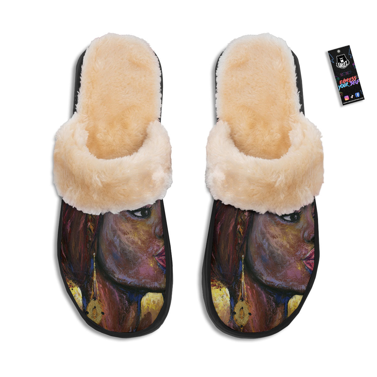 Woman African Print Slippers-grizzshop