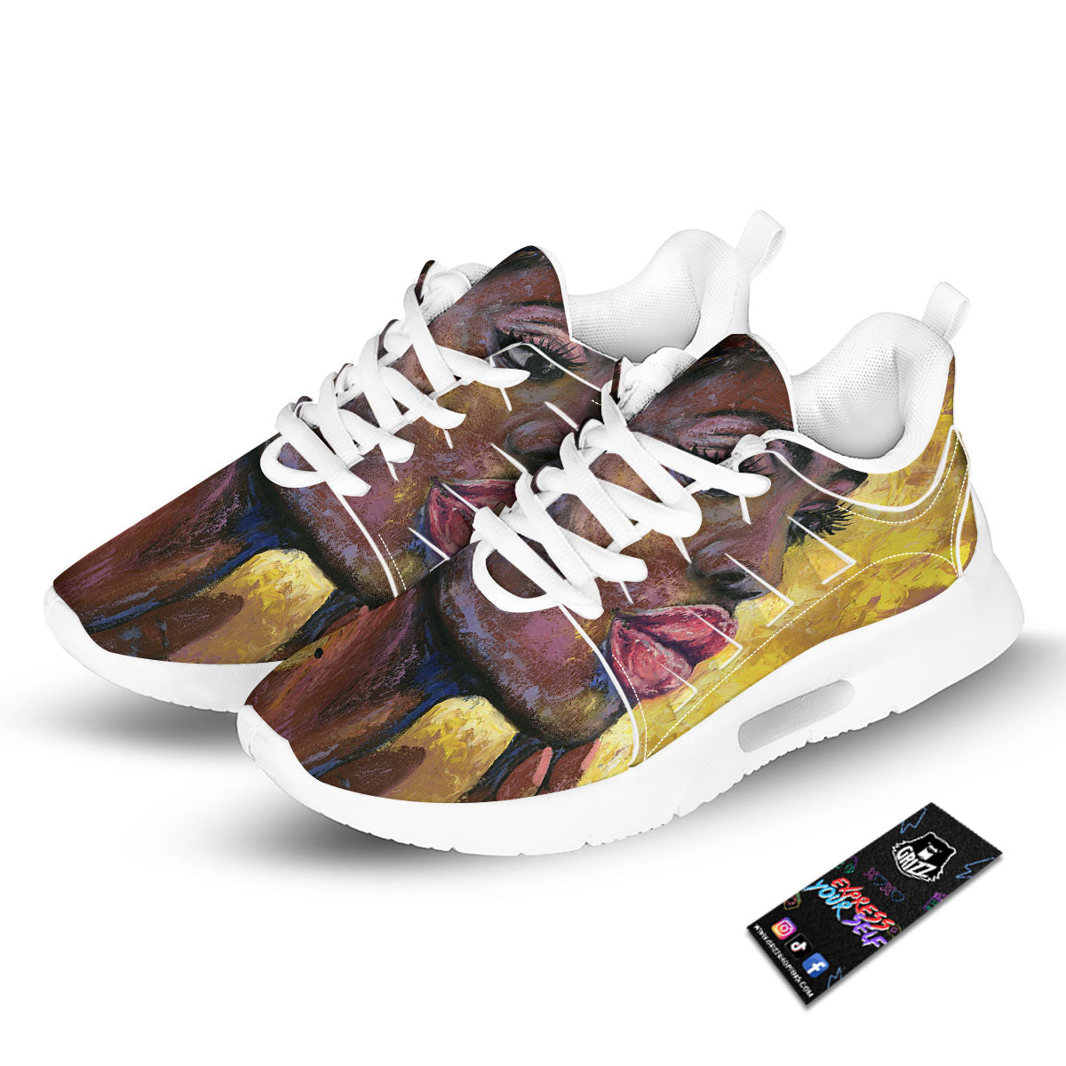 Woman African Print Tennis Shoes-grizzshop