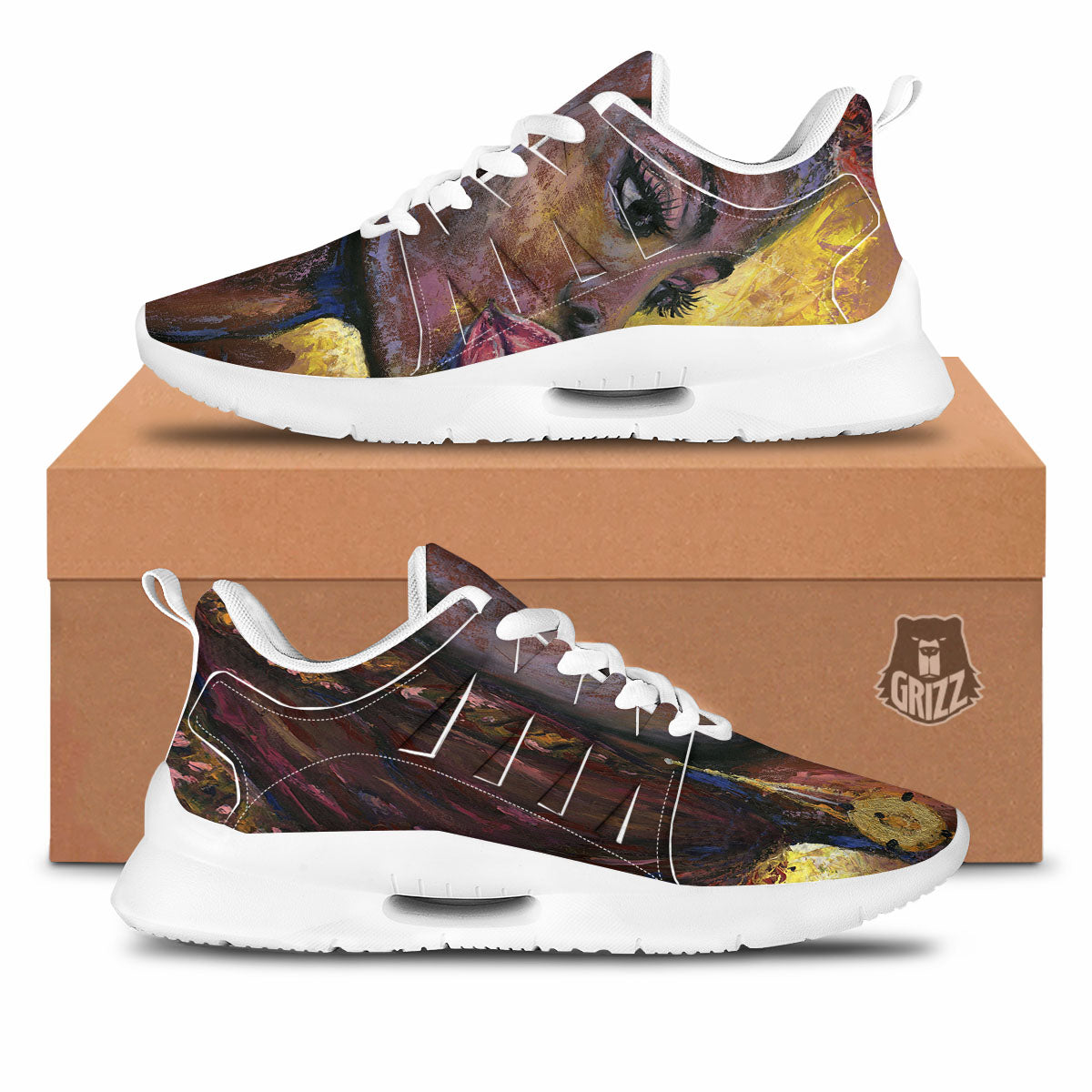 Woman African Print Tennis Shoes-grizzshop