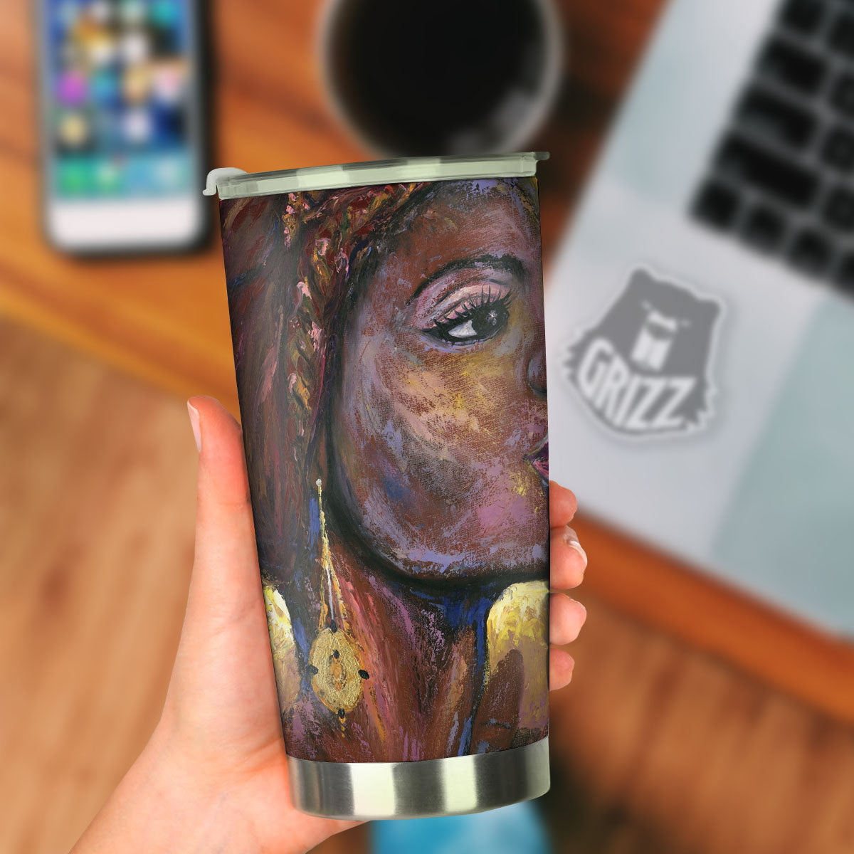 Woman African Print Tumbler-grizzshop