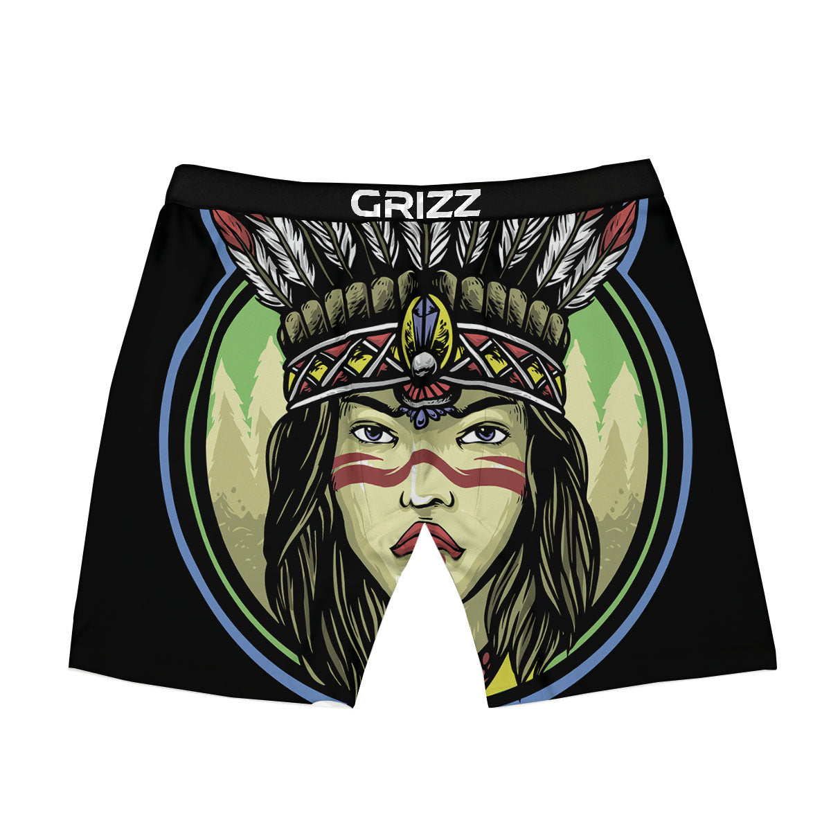 Woman Portrait Native Indian Print Boxer Briefs-grizzshop
