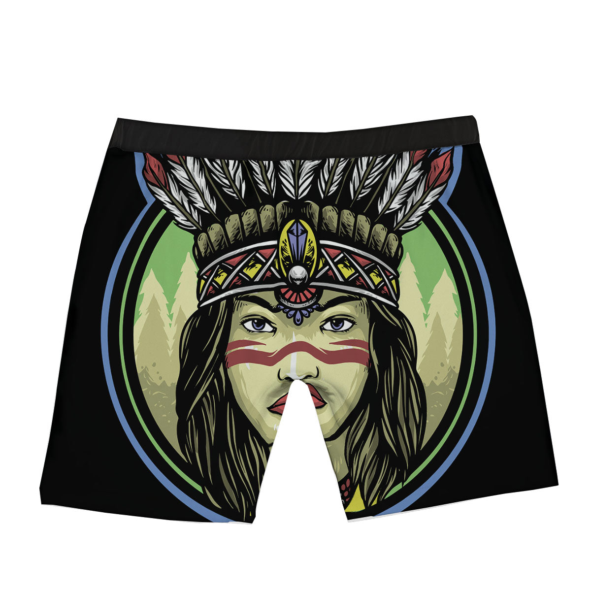 Woman Portrait Native Indian Print Boxer Briefs-grizzshop