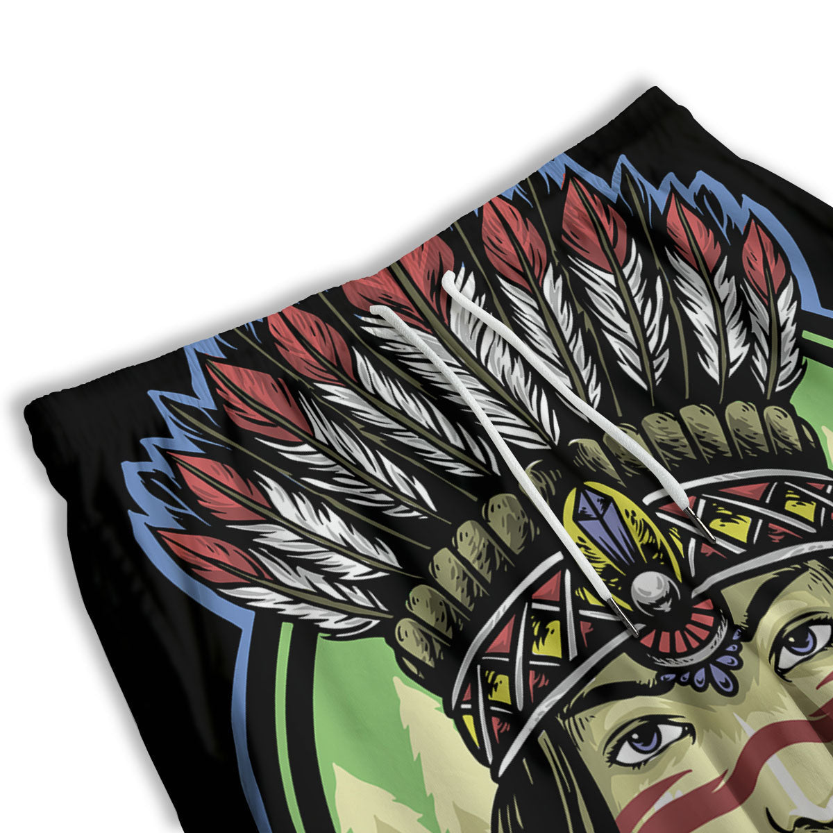 Woman Portrait Native Indian Print Men's Athletic Shorts