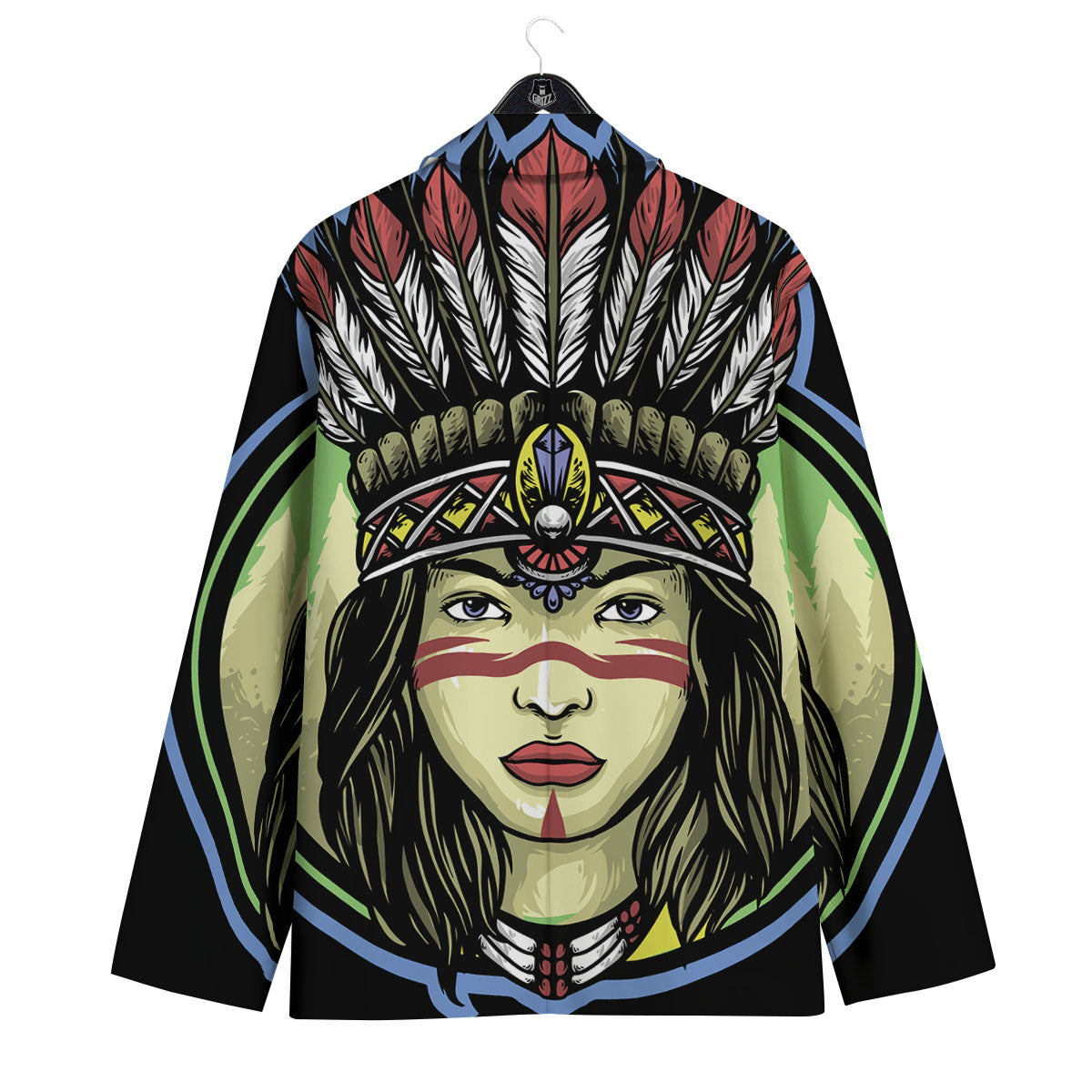 Woman Portrait Native Indian Print Men's Sport Coat-grizzshop
