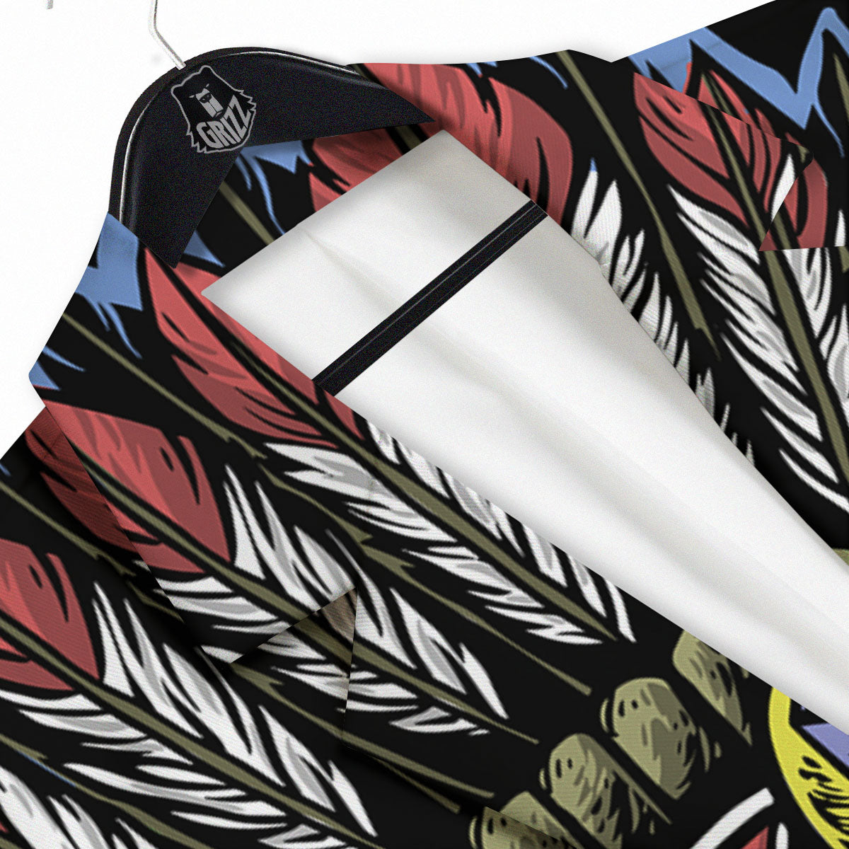 Woman Portrait Native Indian Print Men's Sport Coat-grizzshop